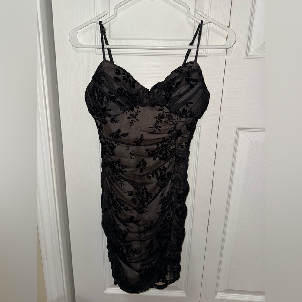 Windsor Black and Nude Floral Dress